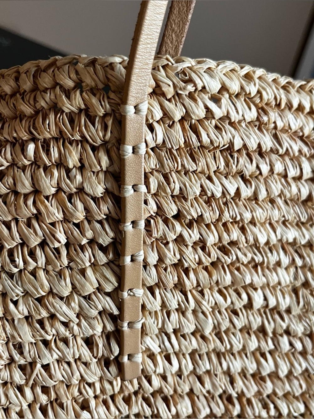 Hat Attack Luxe Stripe Tote 100% Raffia Natural/Black LARGE Summer Beach Boho - Picture 8 of 12